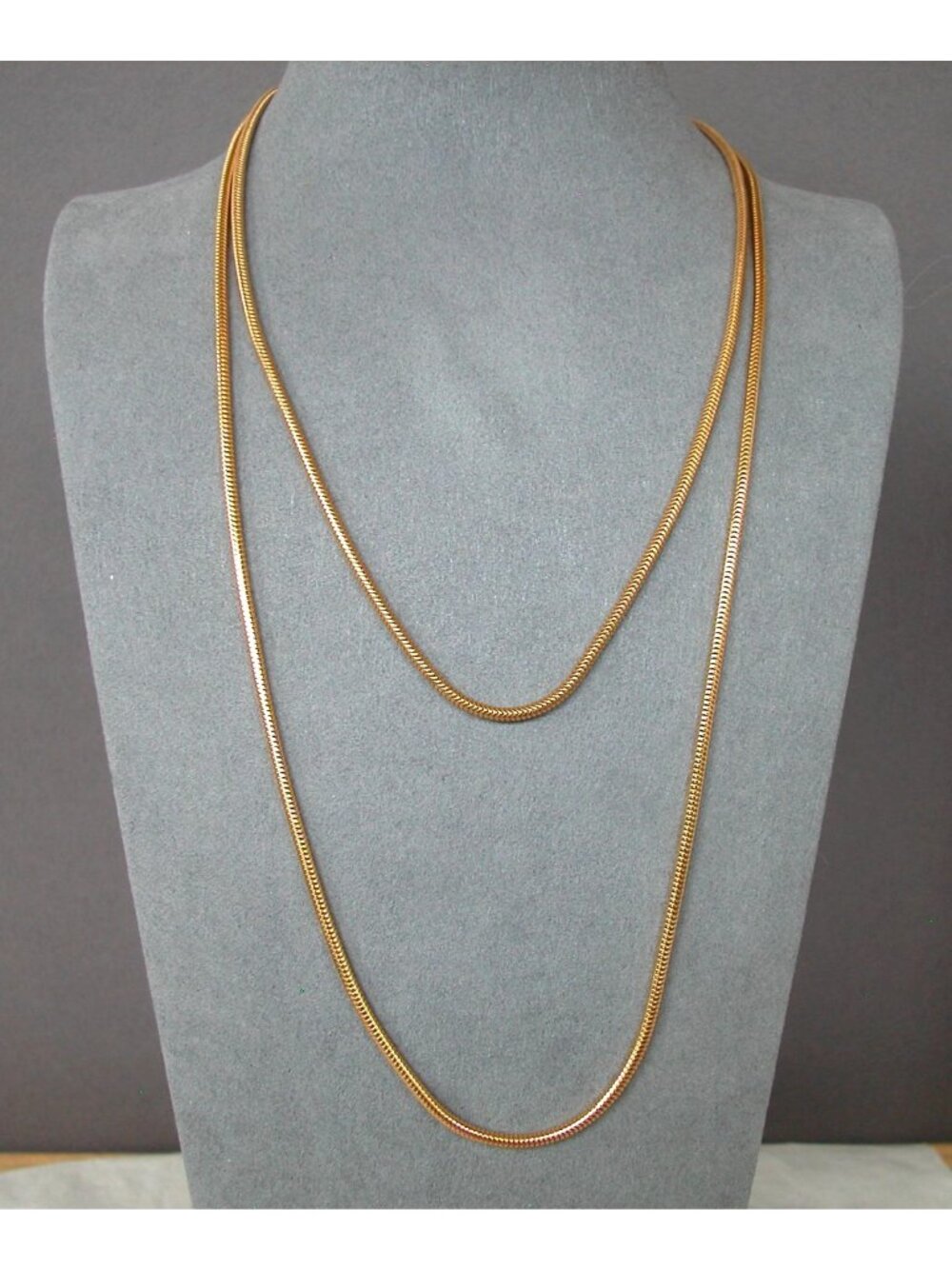 Monet Snake Chains 17" # 22" Gold Tone